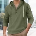 thumbnail image 1 of Ceisia Men's Oversize Hooded Half-Placket Flax Long-Sleeve Top Multi-Solid for Spring/Summer Gift, 1 of 6
