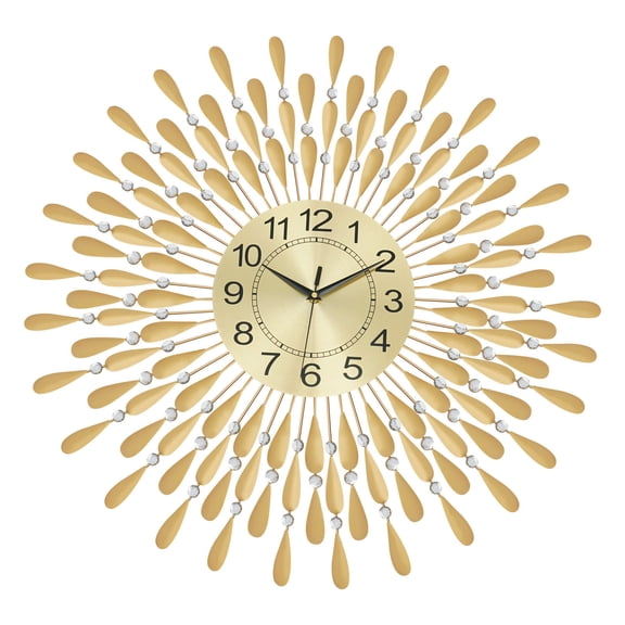 Miumaeov 27.6'' Large Wall Clock Modern Gold Wall Clock Non-Ticking Silent Clock Wall Decor For Living Room