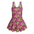 thumbnail image 4 of Tutolipy Dragon Fruit Pattern Design Cross Shoulder Strap Design Bathing Suit, Wide Strap Comes with Lining Sleeveless Bathing Suit for Beach Swimming Pool Size 6-7 Years, 4 of 8