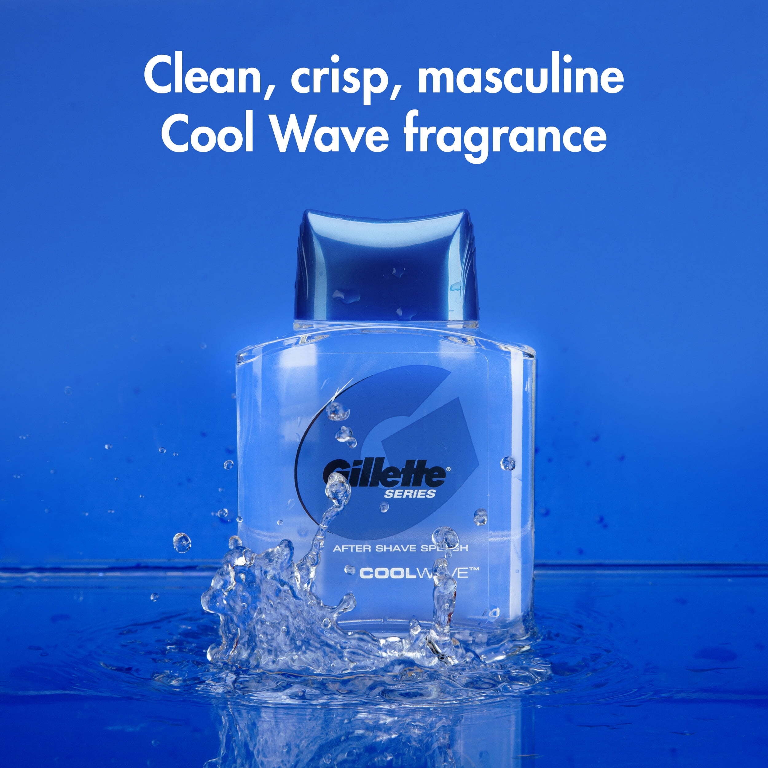 Gillette Series Aftershave Splash for Men, Cool Wave Scent, 3.3 oz