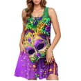 thumbnail image 5 of Womens Casual Summer Dresses Carnival Women Casual Large Size Sleeveless Crew Neck Short Dress C Purple XL, 5 of 5