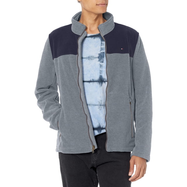 Chaqueta Tommy Hilfiger Classic de forro polar para hombre, azul marino, XL