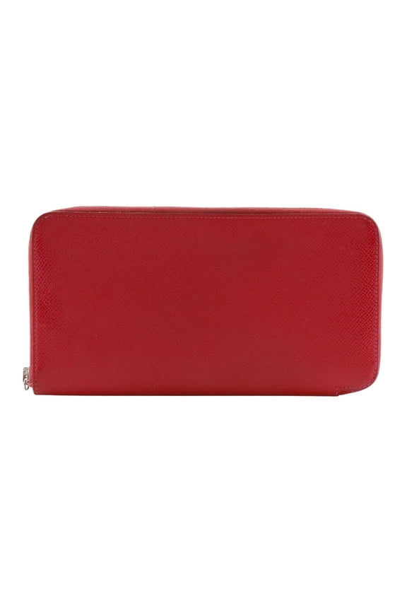 Pre-Owned Hermes HERMES Azap Silk in Long Wallet Veau Epsom 2010 Red N Zipper... (Fair)
