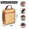 thumbnail image 2 of Lunch Box Bag with Daisy Floral Design, Insulated Reusable Tote for Women Men Kids Suitable for Office School, 2 of 6