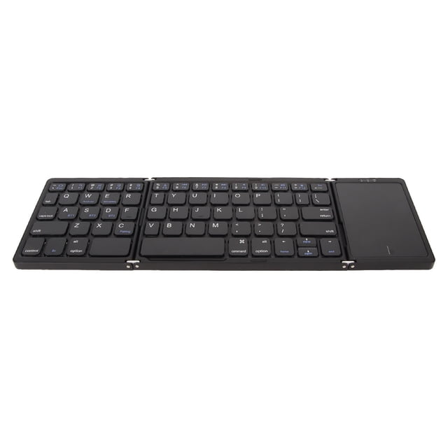 3 Folds Cordless Keyboard, Foldable Low Noise Rechargeable Keyboard with Touchpad, BT Keyboard for Tablet PC Smartphone Built in Battery B089T