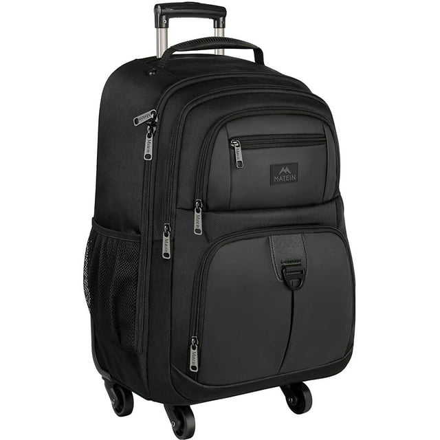 Sac à dos de voyage à roulettes à 4 roues, valise d'affaires, sac à dos à roulettes de grande capacité, convient à un ordinateur portable de 15.6 pouces