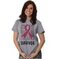 thumbnail image 5 of Survivor Breast Cancer Pink Ribbon Women's Graphic T Shirt Tees Brisco Brands X, 5 of 5