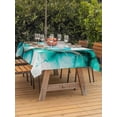 thumbnail image 3 of Outdoor Tablecloth with Umbrella Hole for Patio/Picnic/Party/Camping, Turquoise Marble Stone Waterproof Table Cloth Rectangle Table Cover Washable, Ink Splash Country Marble Abstract (60"x 84"), 3 of 8
