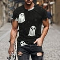 thumbnail image 1 of Handshe T-Shirt à Col Rond à Manches Courtes Imprimé d'Halloween pour Homme - Blouse Tendance, 1 of 5