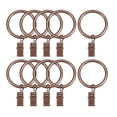 thumbnail image 1 of Paquete de 10 anillos de clips para cortinas de metal fuerte con clips a prueba de óxido, diámetro interior de 0.98" tono cobre, 1 of 5