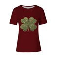 thumbnail image 3 of Mujeres Manga Corta de Verano Tops Impreso Sudadera Casual, Cuello Redondo Blusa Ligera para la Primavera Y el Verano, 3 of 4