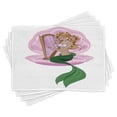 thumbnail image 1 of Ambesonne Romance Place Mats Set of 4, Mermaid Art, Standard Size, Pink Green, 1 of 6
