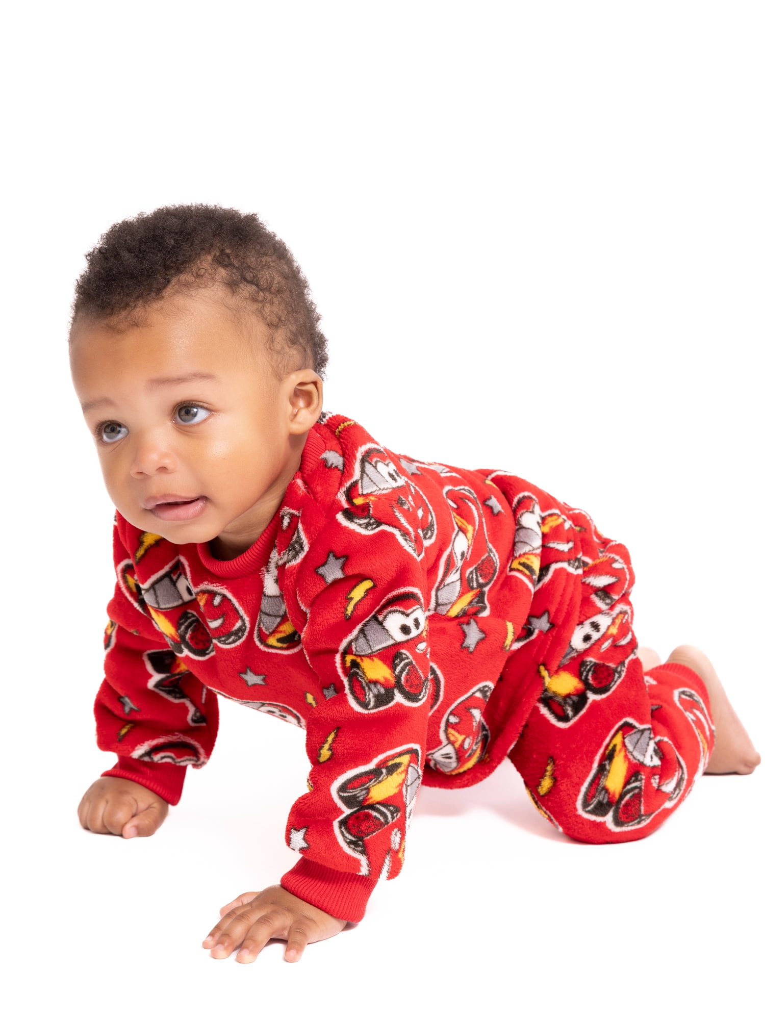 Pixar Cars Baby Long Sleeve Cozy All Over Print Crewneck Sweatshirt with Matching Jogger Pant, 2-Piece, Sizes 0/3M-24M