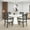 White Table Set, variant on Roundhill Furniture Delta 5-Piece Round Dining Set, Pedestal Dining Table with 4 Cross-back Chairs, Ebony