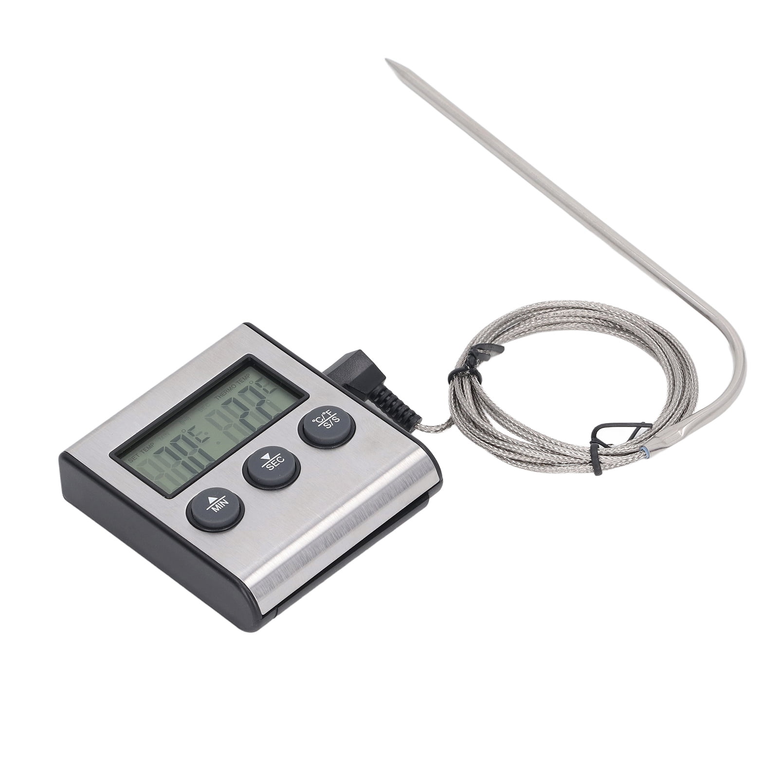 Digital Meat Thermometer w/ Probe  Timer, Accurate Temp for Grilling, Roasting  Kitchen Use