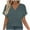 Gray, variant on qolati Womens Summer Tops Eyelets Short Sleeve Basic V Neck T Shirts Dressy Casual Loose Fit Tunic Tees Cute Fashion Outfits