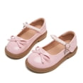 thumbnail image 6 of FINALGANG Kids Girls Adjustable Pearl Strap Front Bow Mary Jane Shoes Flat Block Heel Soft Insole Daily Dress Shoes Versatile Shoes 3-3.5 Years, 6 of 6