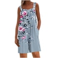 thumbnail image 2 of Women Summer Jumpsuit​ Fashion Relaxed Fit Printed Sleeveless Shorts, Button Front with Pockets for a Fun, Playful Style Gray XL, 2 of 5