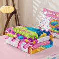 thumbnail image 5 of meiyoeat Pink Ice Cream Baseball Zipper Twin Comforter Sets with Fitted Sheet and 2 Pillowcases for Girls, Drip Sport Sneaker Bat Zipper Bedding Set, Pink Reversible, 4 Pieces, 5 of 7