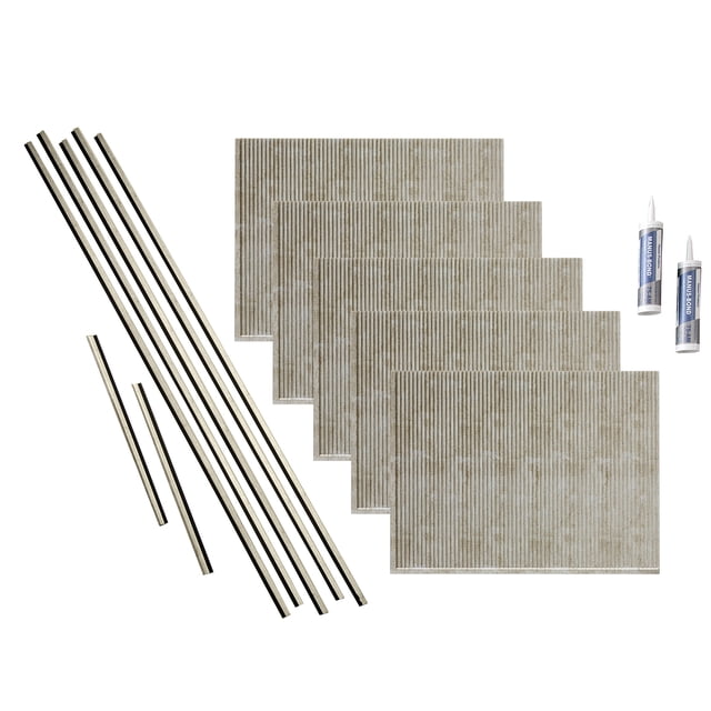 FASÄDE Rib Decorative Vinyl Backsplash 15 sq ft Kit in Vintage Metal