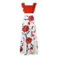 thumbnail image 4 of Conjunto de falda y top de manga corta informal con estampado floral de verano para mujer a la moda Wmkox8yi  bvn3373, 4 of 5
