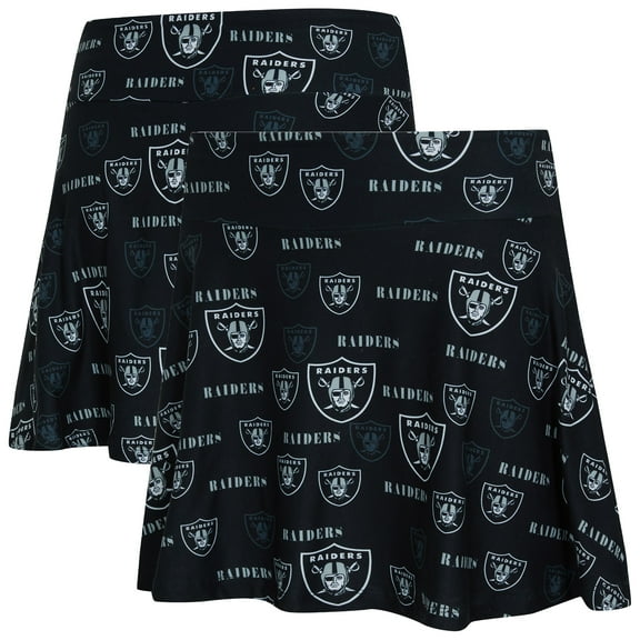Women's Concepts Sport Black Las Vegas Raiders Mosaic Allover Print Skort