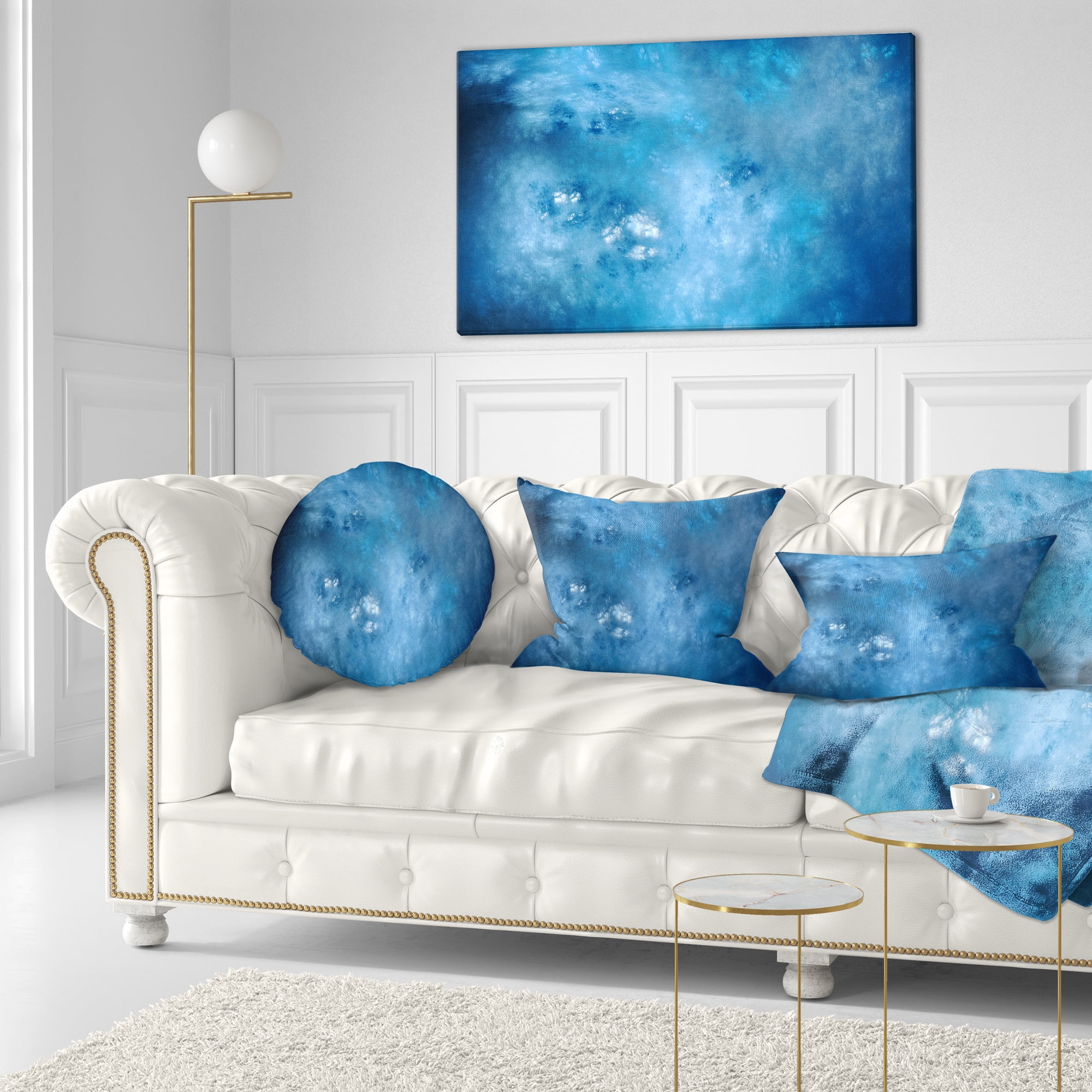 Designart Blur Clear Blue Sky with Stars - Abstract Throw Pillow - 12x20