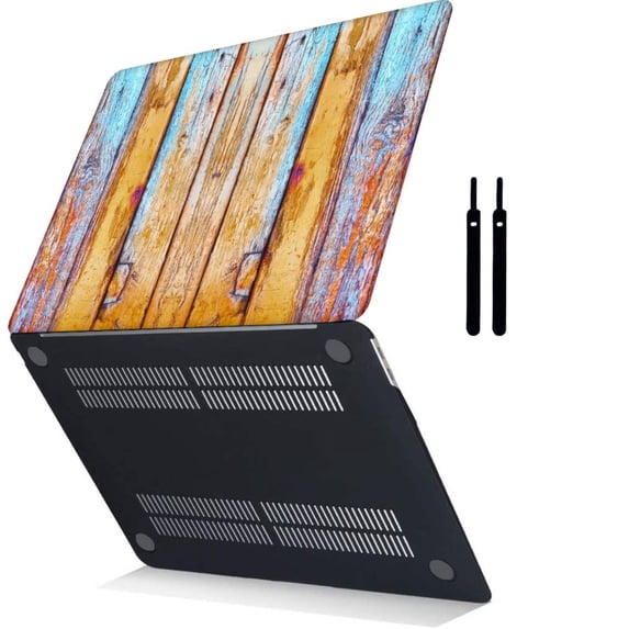 Hard Shell Cover Compatible with 2019 - 2016 Rel. MacBook Pro 15 inchs Touch ID Cable Tie Model: A1707/A1990 Wood grain 50
