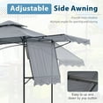 thumbnail image 6 of JOIVI 8' x 5' Outdoor Grill Gazebo with Vented Top, Double Tier BBQ Canopy Gazebo with Side Awning, Gray, 6 of 9