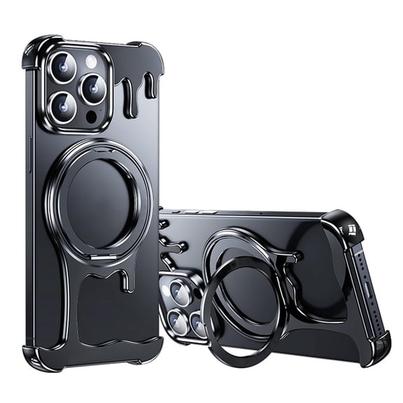 Case For Iphone 16 Pro Max/16 Pro, Magnetic Metal Anti Scratch Case Frameless Heat Dissipation Cover Bracket Wireless Charging Shell