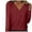 Wine, variant on Long Sleeve Shirts for Women Wave V Neck Hollow Jacquard T-shirts Fall Fashion 2024 Dressy Casual Blouses Trendy Pleated Tunic Tops for Leggings