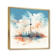 thumbnail image 2 of Designart "Blue Shanghai City Skyline" Cityscapes Floater Framed Wall Decor, 2 of 7