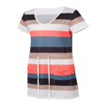 thumbnail image 4 of EIMELI Robe d'Été pour Femmes Robe à Rayures Robe à Bretelles Fines Col en V avec Ceinture à Cordon Poches Bleu Clair Rose Gris TTG, 4 of 7