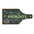 thumbnail image 2 of Science Cutting Board, Black Chalkboard Biology Hand Written, Decorative Tempered Glass Cutting and Serving Board, Wine Bottle Shape, Black Brown Pale Yellow, by Ambesonne, 2 of 5