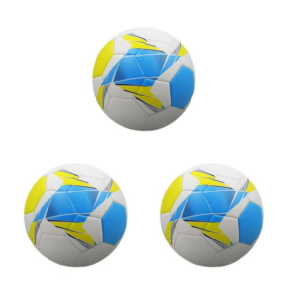 kurtrusly PVC Durable Football Goal For Wide And Soccer Training Fun Soccer Balls Portable Ball Soccer Competitive Teamwork light blue No.4 3Set