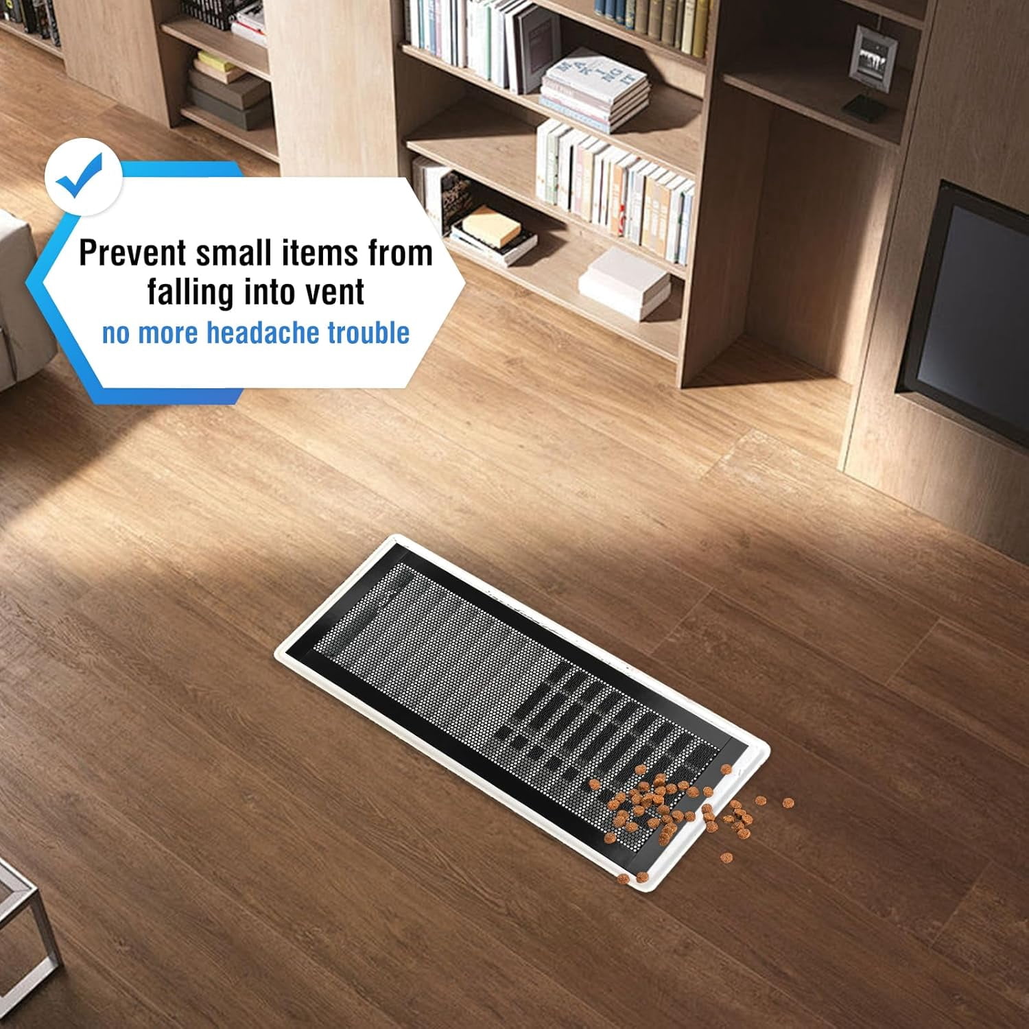 4P Magnetic Floor Vent Covers 4 x 10 Inch Air Vent Screen Cover Magnetic Floor Register Vent Covers Magnetic PVC Vent Mesh for Home Wall Ceiling Floor Catches Debris