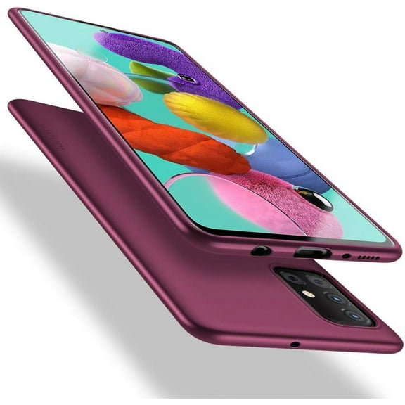 Samsung Galaxy A51 Case Thin Soft Flexible TPU Ultra-Slim Fit A51 Case Matte Finish Coating Grip Full Protective Mobile Phone Cover for Samsung Galaxy A514G-Wine red