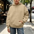 thumbnail image 6 of felwors Women's Sequin Angel Wing Graphic Oversized Pullover Hoodie Fleece Sparkly Sweatshirt Brown for Size XL, 6 of 7