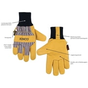 Kinco Otto Striped Mens Large Pigskin Leather Palm Thermal Insulated Work Glove
