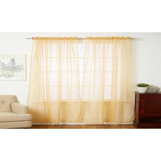4 Piece Sheer Panel With 2inch Rod Pocket Window Curtains 55 Inch 4 Piece Sheer Panel With 2inch Rod Pocket Window Curtains 55 Inch Width X 84 Length Com