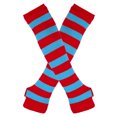 thumbnail image 1 of Nvzi Guantes largos sin dedos a rayas, calentadores de brazos tejidos de invierno para punk rock, cosplay, gótico y fiestas navideñas, color azul y rojo, 1 of 5
