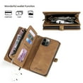 thumbnail image 2 of Wallet Case for iPhone 12 Pro Max, Durable PU Leather Lanyard Strap Wristlet Zipper Card Holder Phone Case, 2 of 6