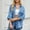 Light Blue, variant on Amzcrzy Jackets for Women Women's Fashion Casual Spring and Summer Wash Adjustable Sleeve Denim Shirt Loose Womens Long Sleeve Tops Womens Jacket Women's Clothing Women Tops
