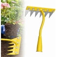 thumbnail image 2 of Hoe Iron Weeding Rake 6 Teeth Heavy Duty Garden Hand Tool Serrated Rake and Hoe for Weeding and Loosening Soil Yard and Garden Maintenance(Yellow,1Pc) by JASKFLY, 2 of 5