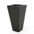 thumbnail image 3 of Toland Outdoor Modern Small Cast Stone Planters, Set of 2, Black, 3 of 7