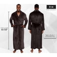 thumbnail image 2 of Ross Michaels Mens Robe Big & Tall - Long Plush Shawl Collar Fleece Bathrobe (Grey, Large-X-Large), 2 of 2