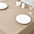 thumbnail image 4 of Inosoo Faux Linen Fabric Square Tablecloth, 52"x52" Stain and Wrinkle Resistant Washable Table Cover, Mocha, 4 of 13