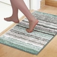thumbnail image 2 of Unique Bargains Striped Bathroom Mat Soft Non-Slip Quick Dry Bath Rugs Green 20" x 32", 2 of 7