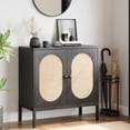 thumbnail image 7 of NEILA Sideboard Buffet Cabinet, Rattan Storage Cabinet with Adjustable Shelves, Small Wood Console Cabinet with 2-Tier Storage for Dining Room, Kitchen, Living Room, Hallway, 7 of 7