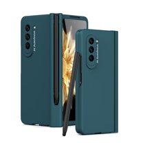 Feishell for Samsung Galaxy Z Fold5 Case with S Pen & Pen Holder,Shockproof Hinge Protection Built-in Screen Protector Full Body Protective Anti-slip Matte Slim Phone Cover ,Cyan